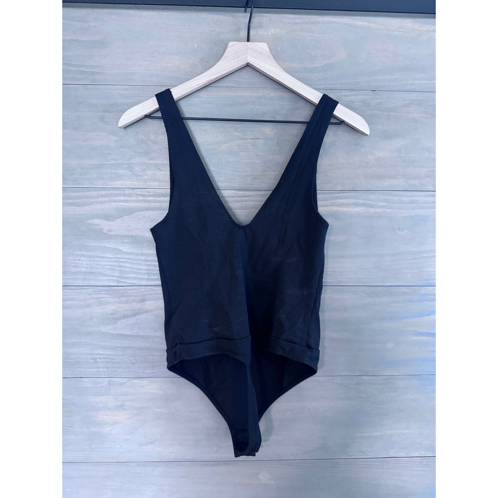 Intimately Free People Keep It Sleek Bodysuit Black V-Neck Sleeveless Small - Picture 8 of 9